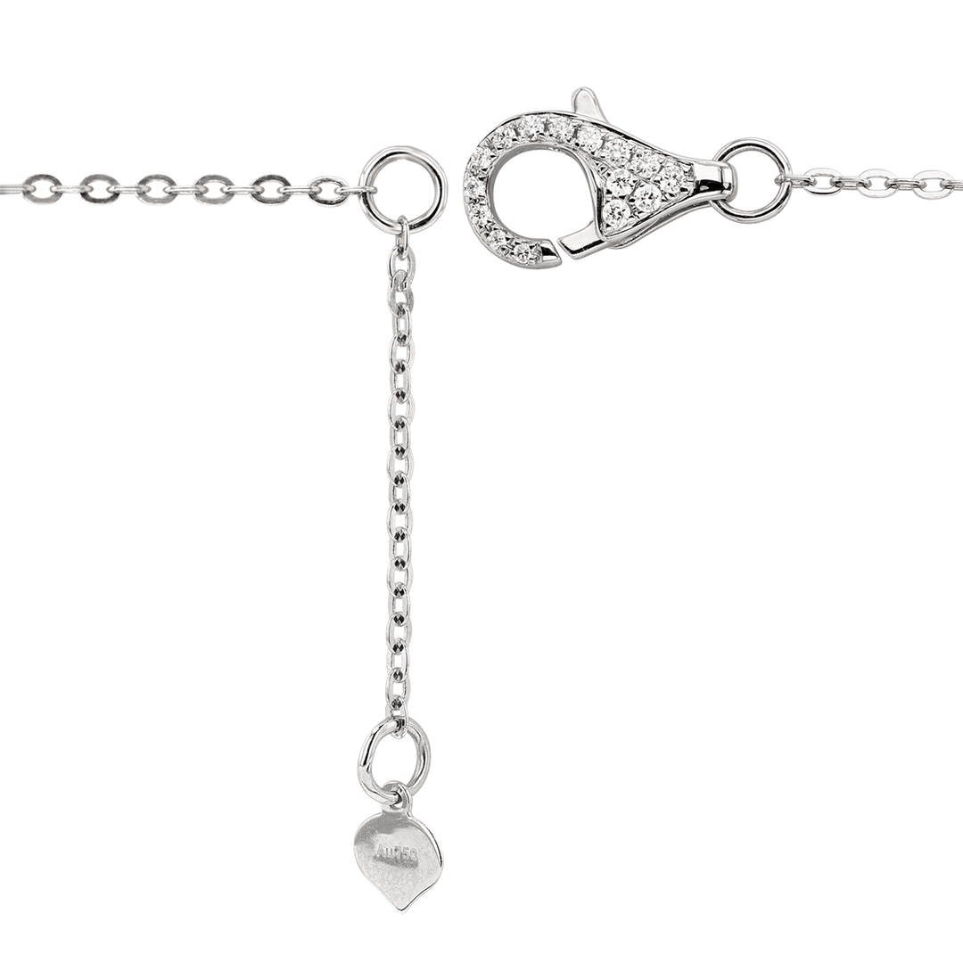 18k White Gold and Heart Shape Diamond 1.50 Total Weight Pendant