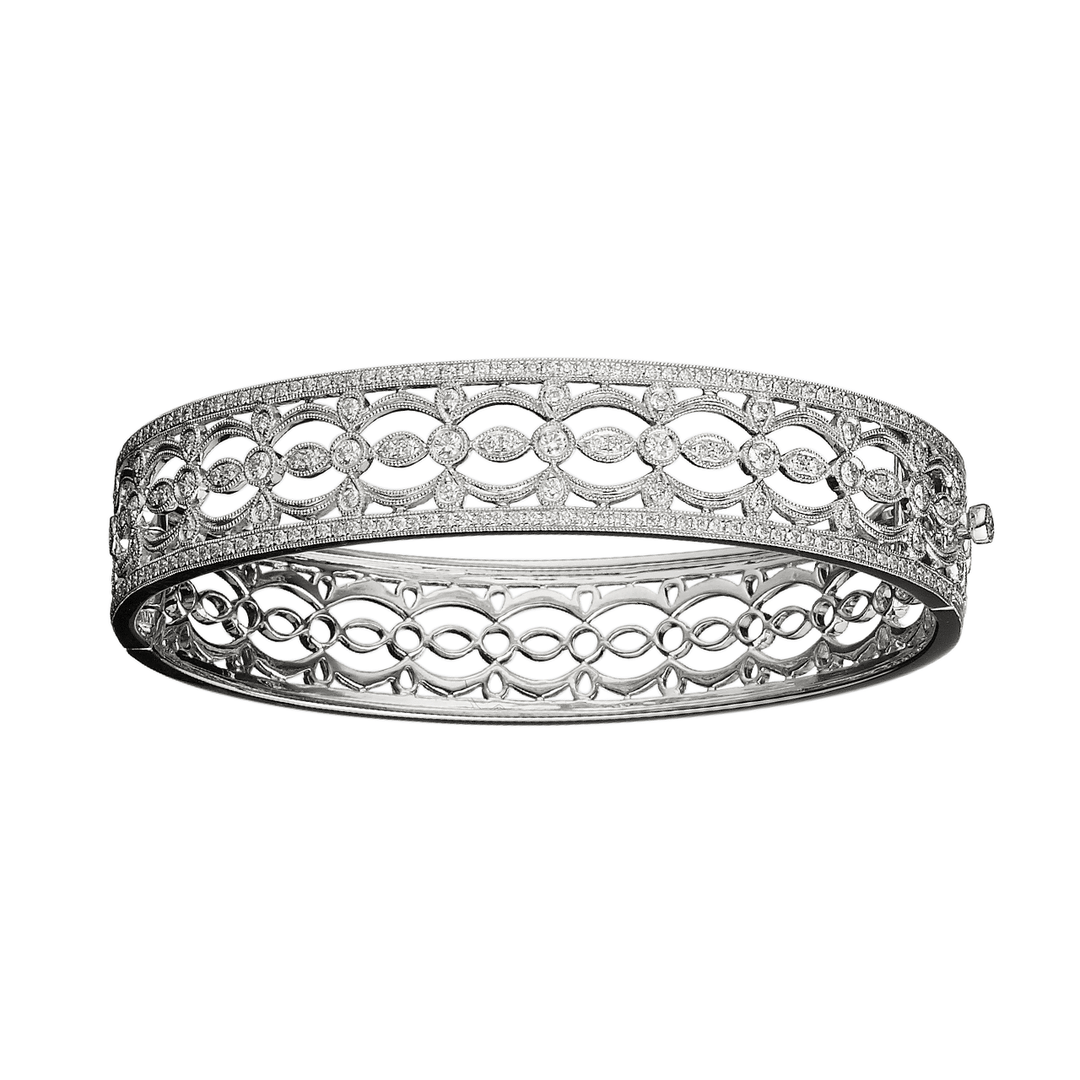 Hamilton Heritage Collection 18k Wide 12mm Diamond 1.52 Total Weight Bangle