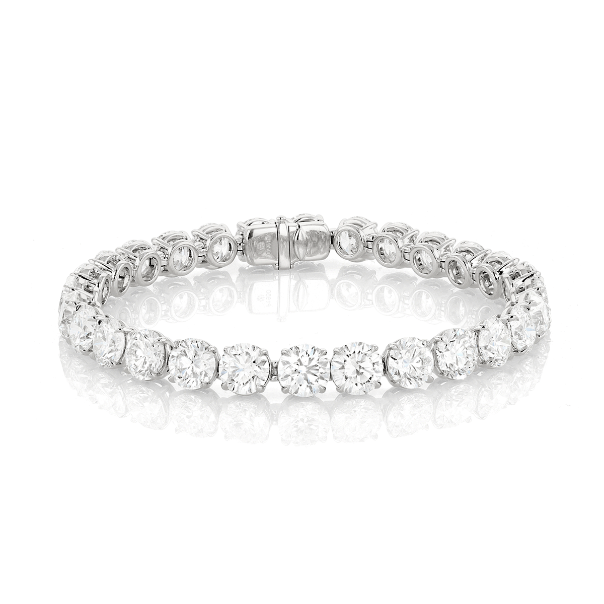 Hamilton Private Reserve Collection Platinum and Diamond 40.98 Total Weight Line Bracelet