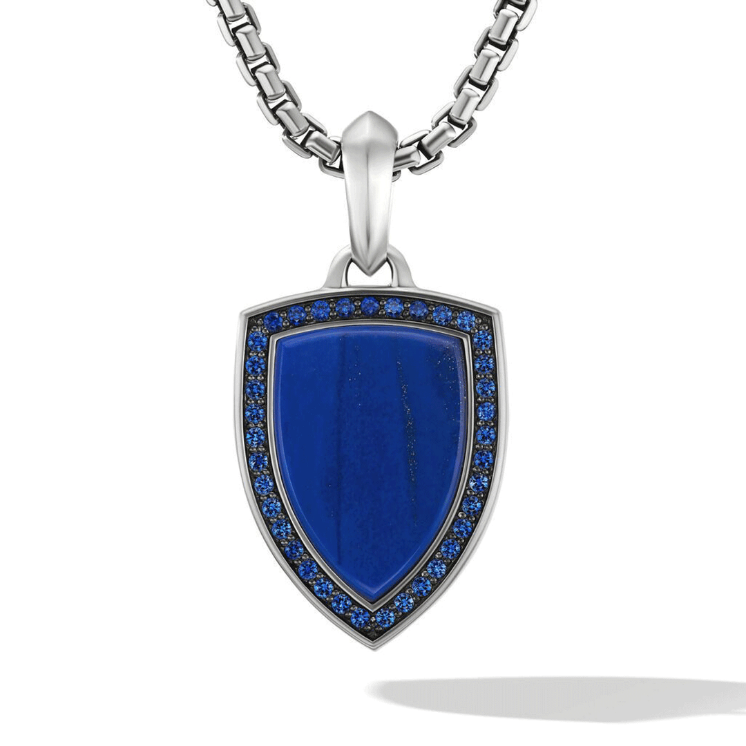 David Yurman Shield Amulet with Lapis and Pave Sapphires