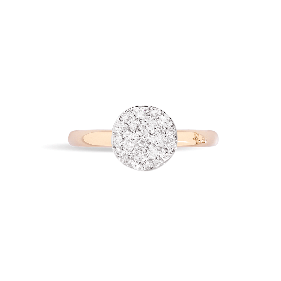 Pomellato Sabbia 18k Rose White Gold and Diamond Ring