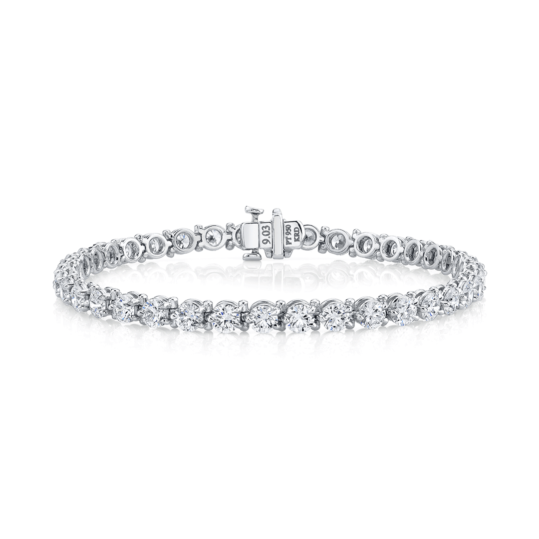 Hamilton Signature Collection Platinum and 9.03 Total Weight Natural Diamond Line Bracelet