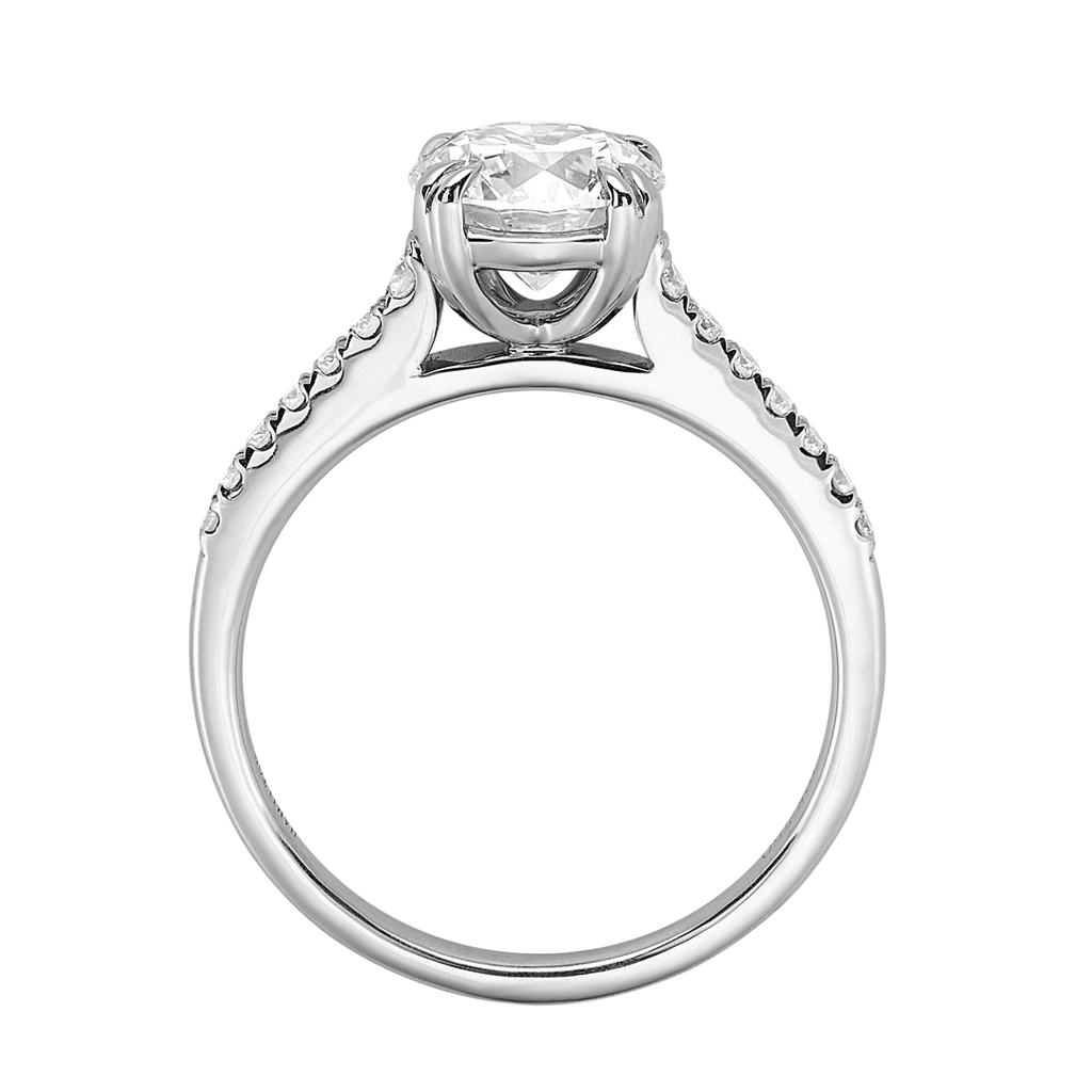 Hamilton Cherish Collection 18k White Gold and 1.50 Total Weight Diamond Micro Prong Engagement Ring