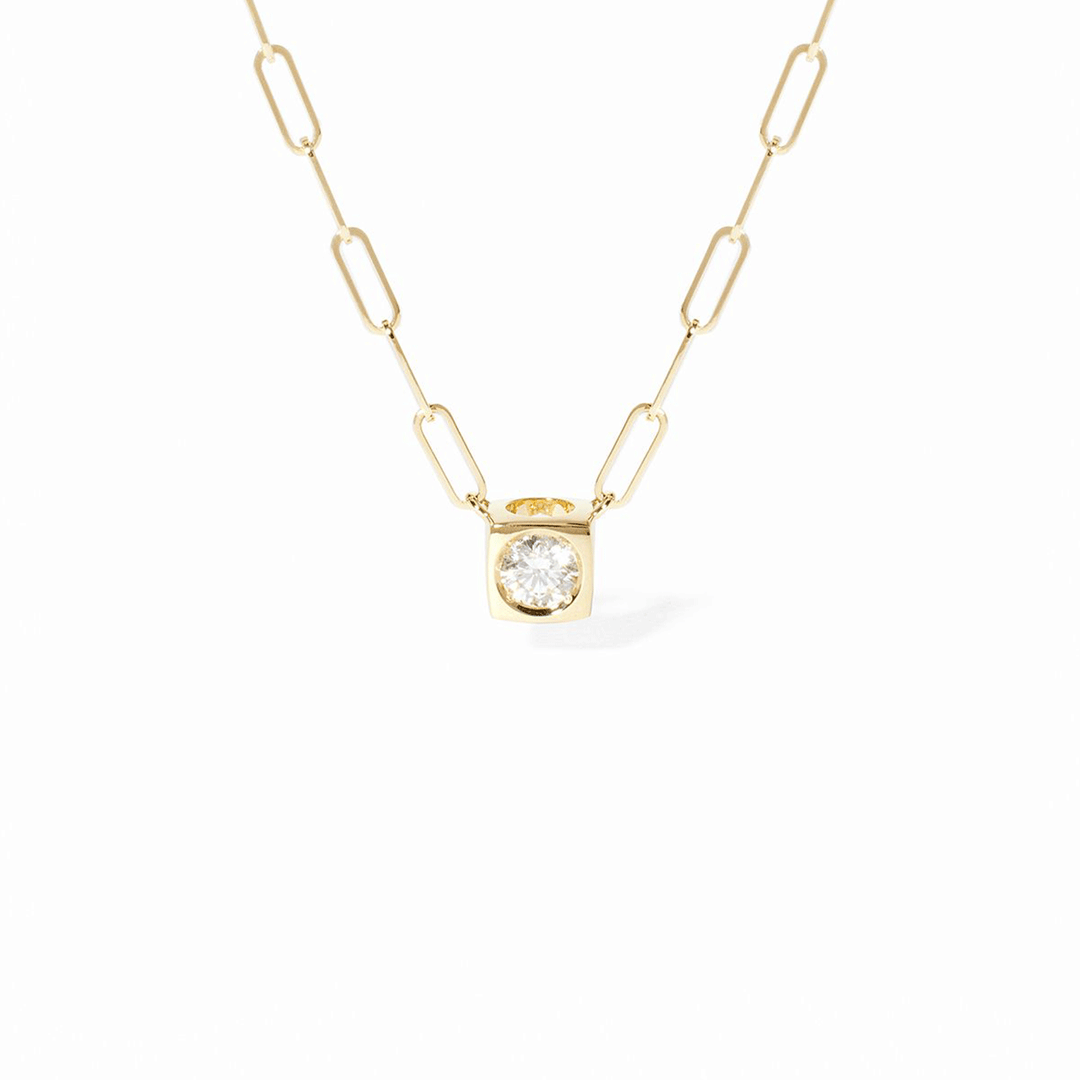 Dinh Van Le Cube Diamond 18k Yellow Gold Large Chain Necklace