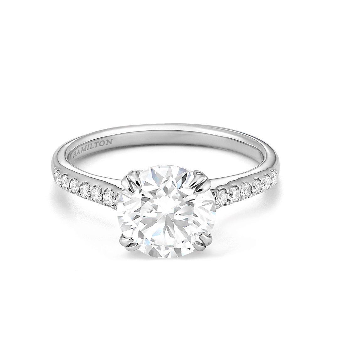 Hamilton Cherish Collection 18k White Gold and 1.50 Total Weight Diamond Micro Prong Engagement Ring