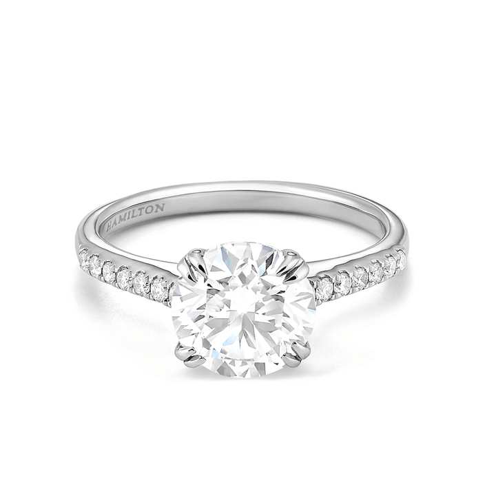 Hamilton Cherish Collection 18k White Gold and 1.50 Total Weight Diamond Micro Prong Engagement Ring