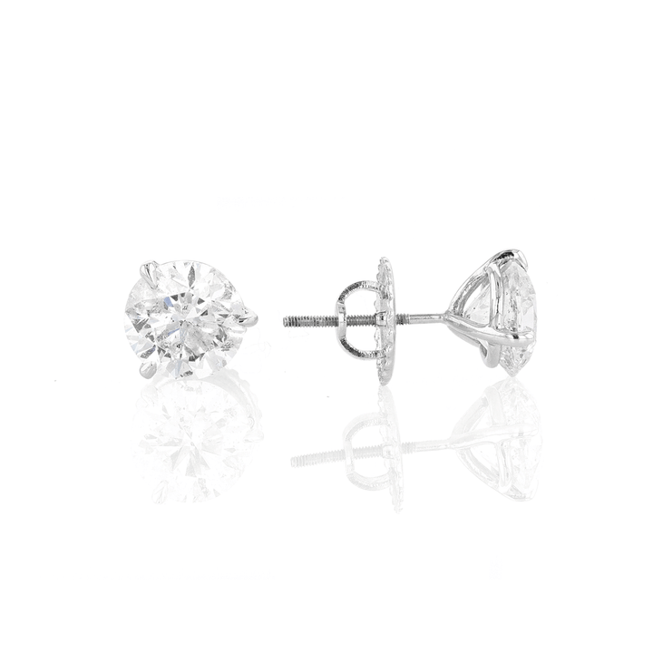 14k White Gold and 4.08 Total Weight Diamond Studs