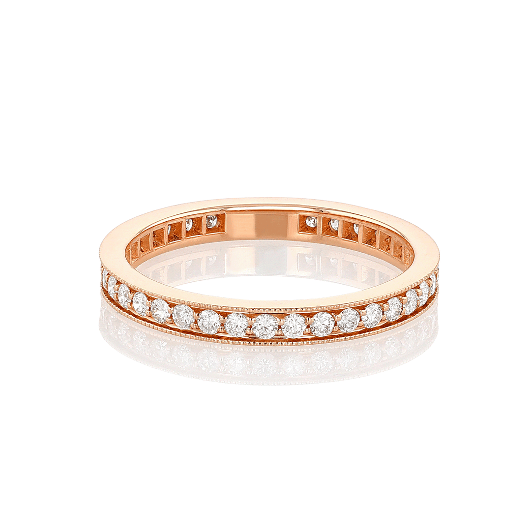 18k Rose Gold and Diamond .56 Total Weight Eternity Band