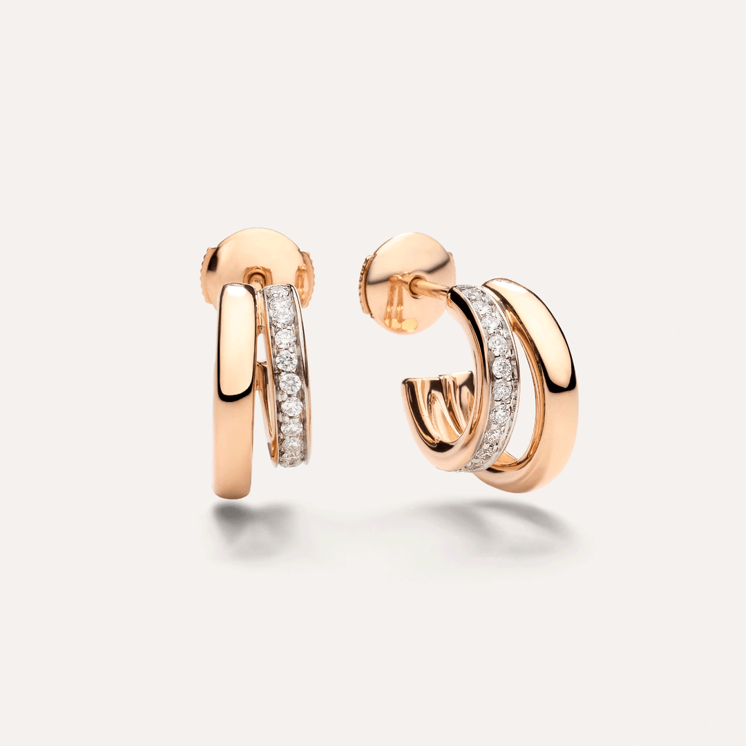 Pomellato Together 18k Rose Gold Diamond Huggie Earrings