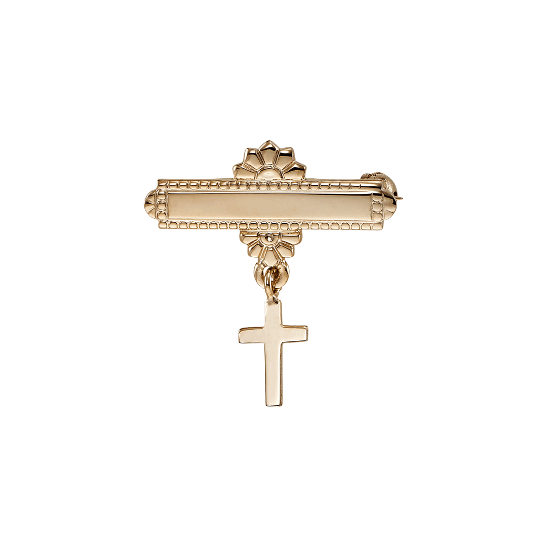 14k Gold Cross Bar Pin