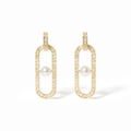 Dinh Van Maillon 18k Yellow Gold and Perle Diamond Earrings