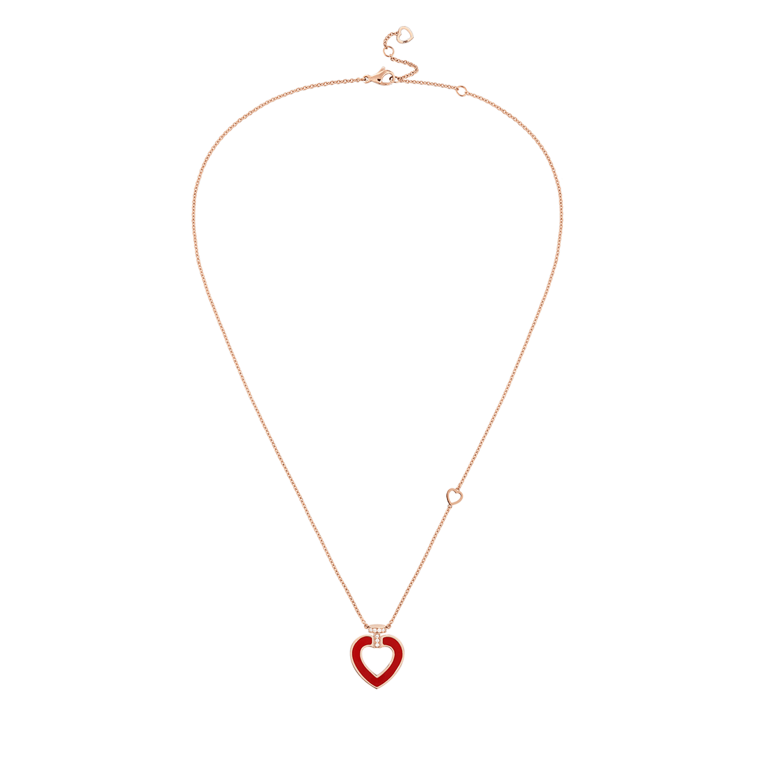 Fred Pretty Woman 18k Rose Gold and Carnelian Heart Pendant, Exclusively at Hamilton Jewelers