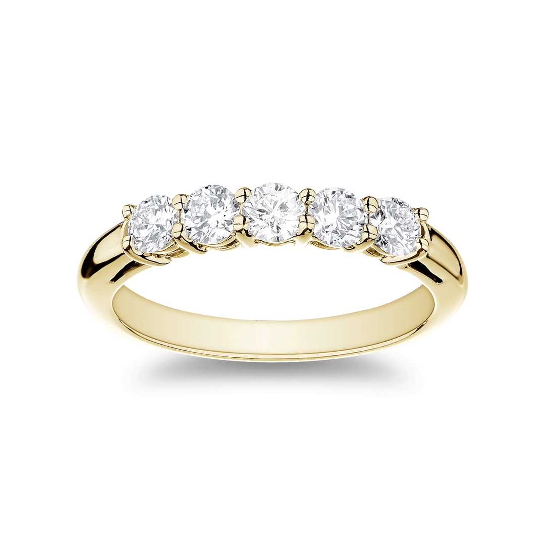 18k Yellow Gold and Diamond .75 Total Weight Band