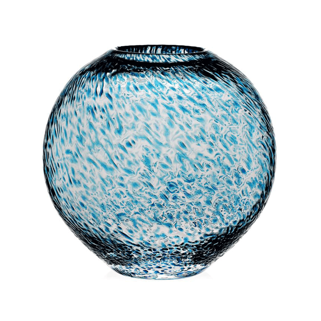 William Yeoward Florence Aqua Globe Vase 9 Inch