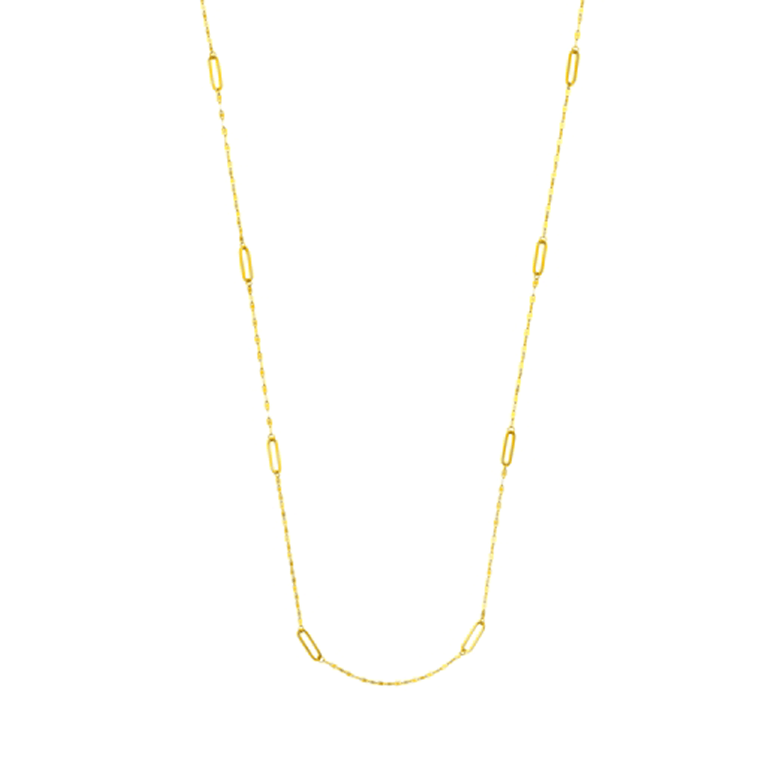14k Yellow Gold 36 Inch Station Necklace