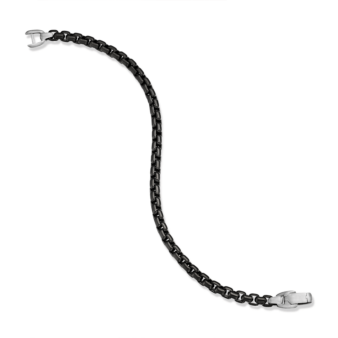 David Yurman Box Chain Bracelet Darkened Stainless Steel, 5mm