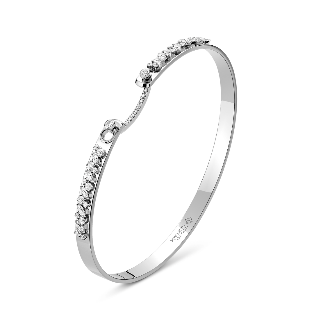 Nouvel Heritage Under The Stars Mood 18k White Gold Bangle Small