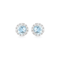 Hamilton Lisette Collection 14k White Gold and 2.60 Total Weight Blue Topaz Diamond Studs