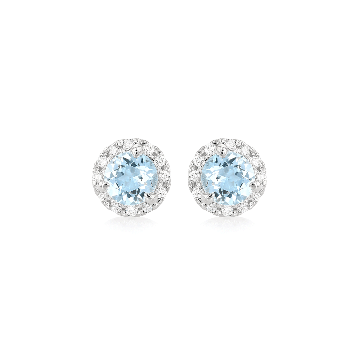 Lisette 14k White Gold Blue Topaz 2.60ct &amp; Diamond Studs