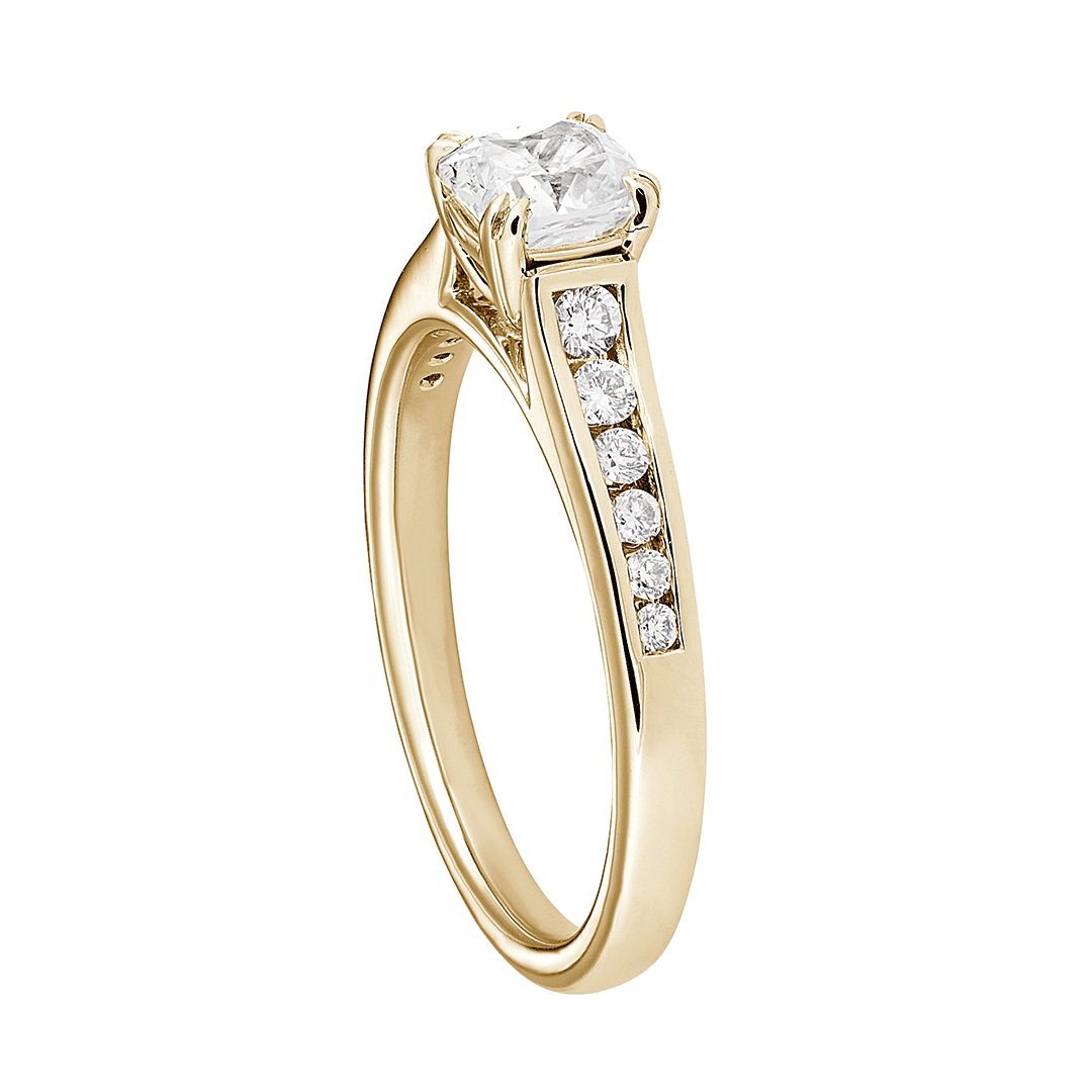 Hamilton Cherish Collection 18k Yellow Gold and 0.21 Total Weight Diamond Channel Set Mounting Ring