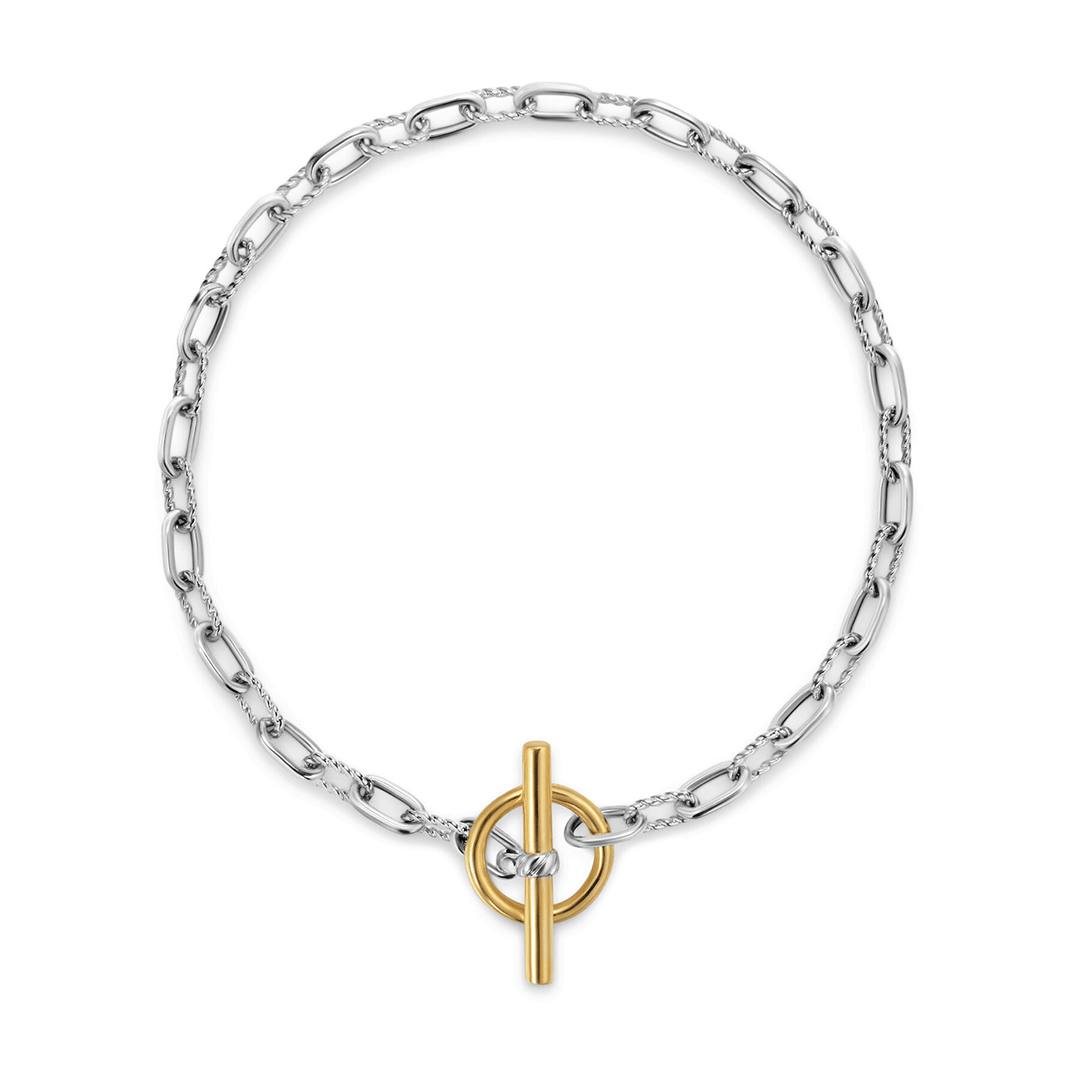 David Yurman DY Madison® Toggle Chain Bracelet Sterling Silver with 18K Yellow Gold, 3mm Medium