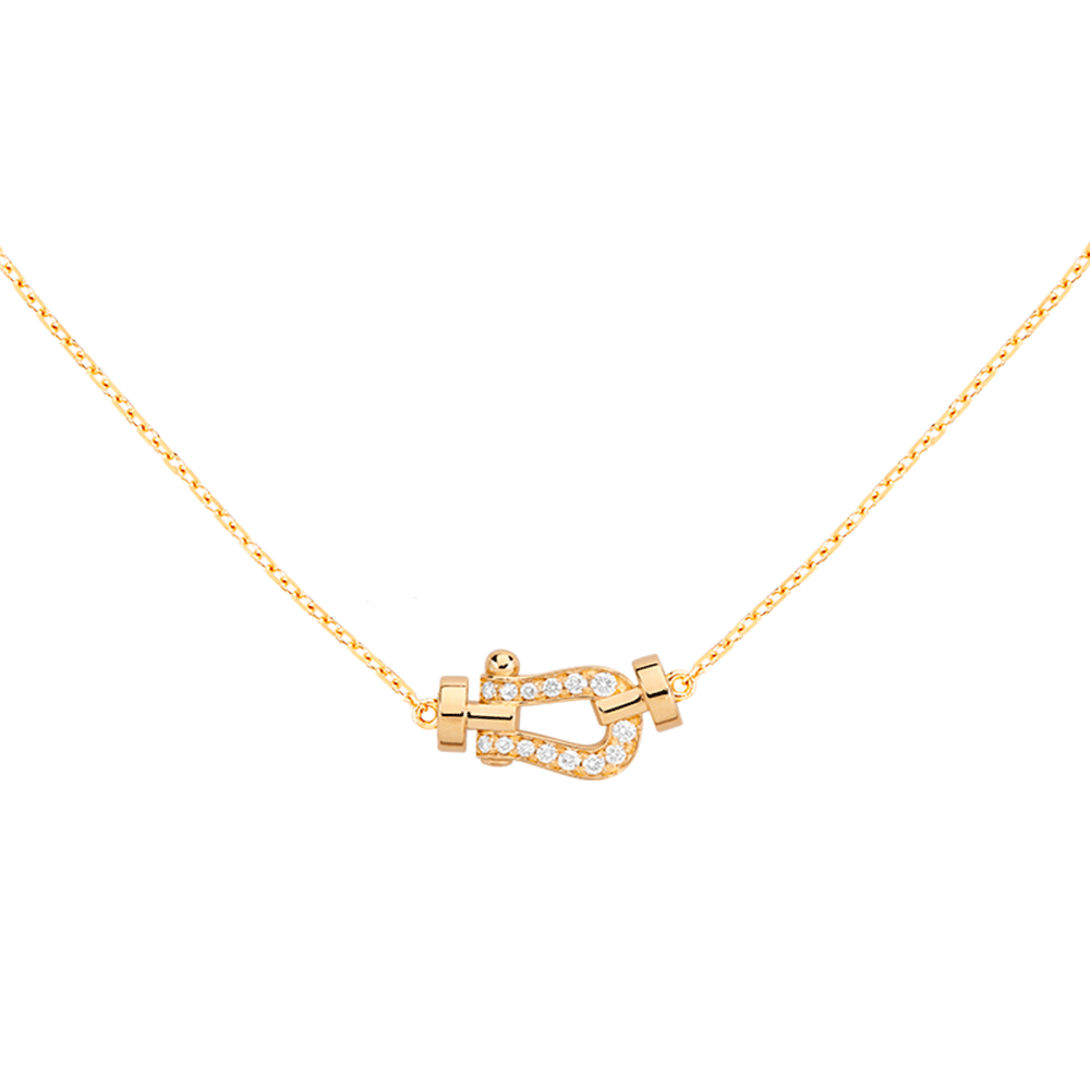 FRED Force 10 18k Yellow Gold and Diamond Small Model Chain Necklace