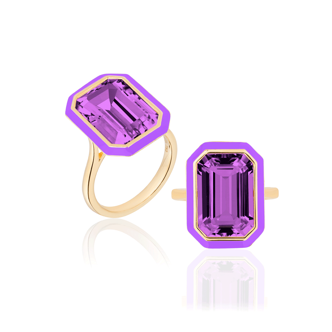 Goshwara Queen 18k Yellow Gold and Amethyst Ring