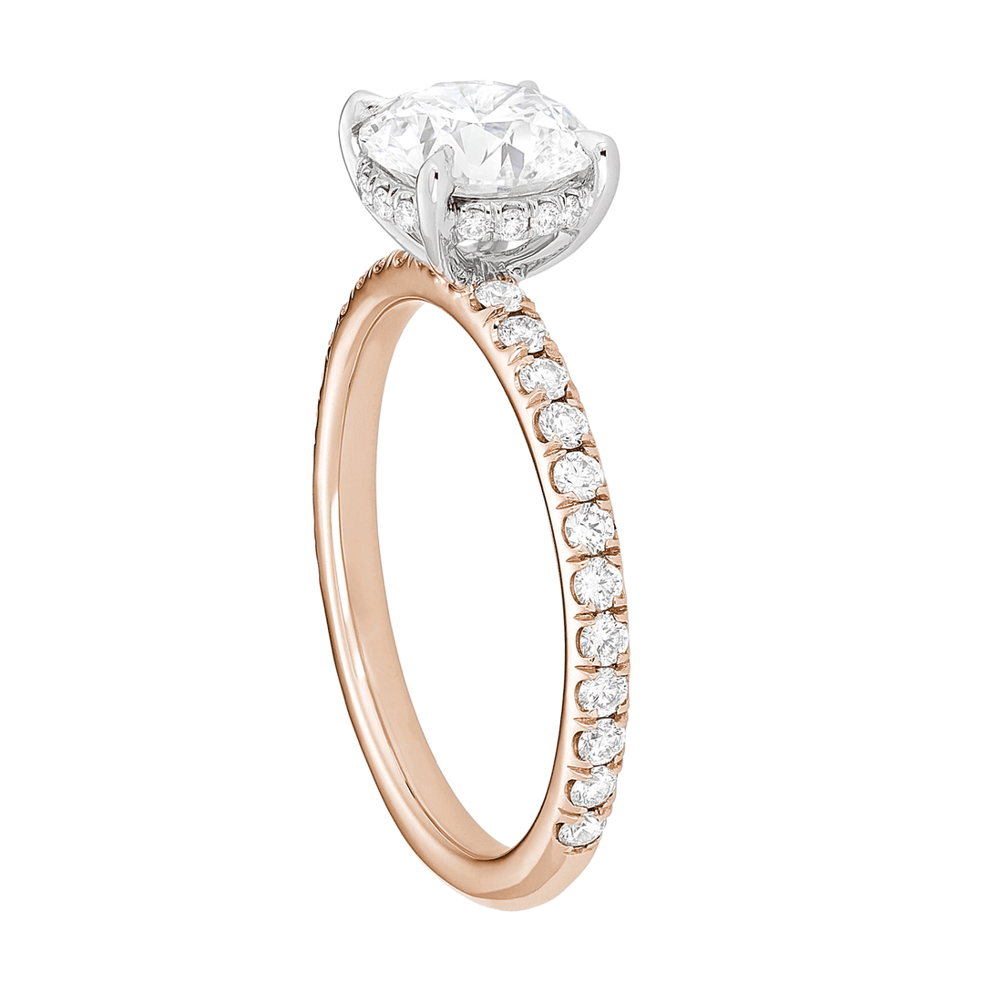 Hamilton Silhouette Collection Platinum 18k Rose Gold and Diamond Mounting Ring