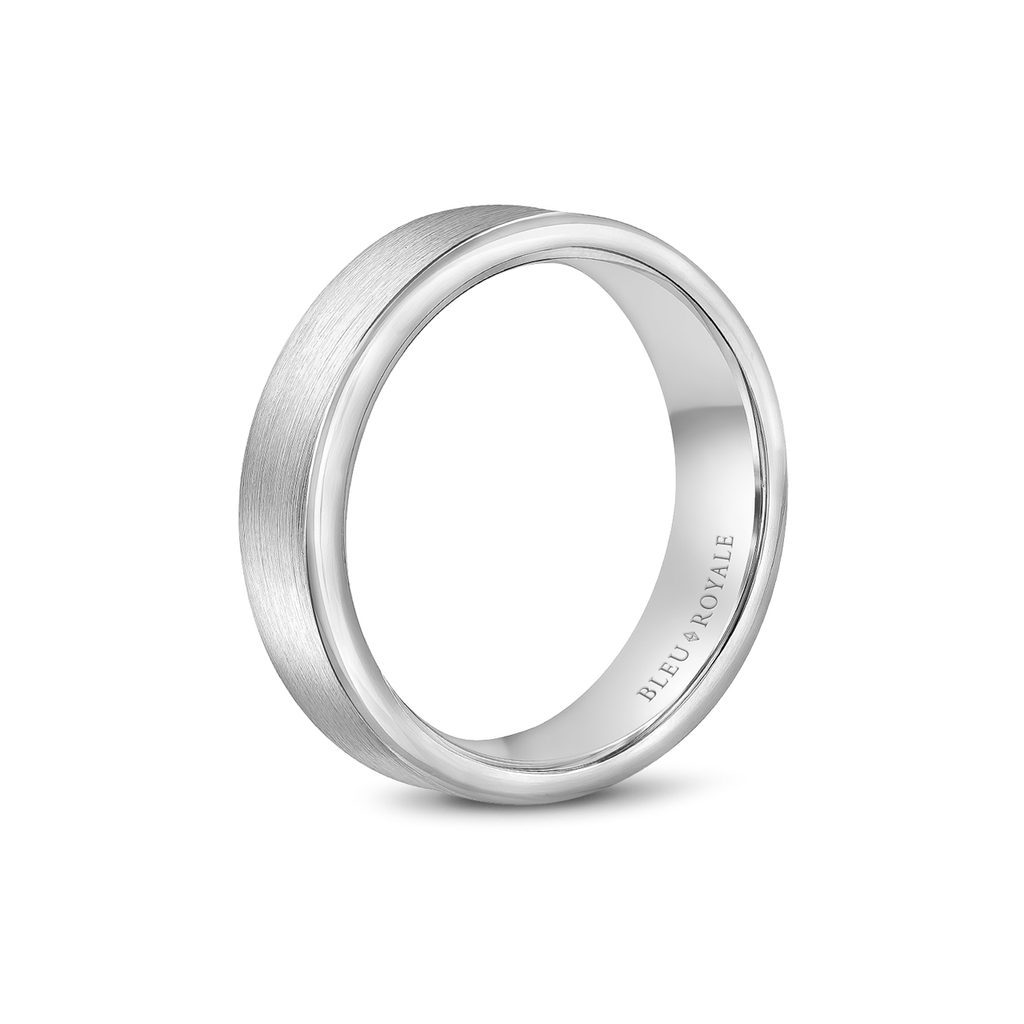 Hamilton Collection 14k White Gold 6.5mm Polished and Satin Finish Wedding Band