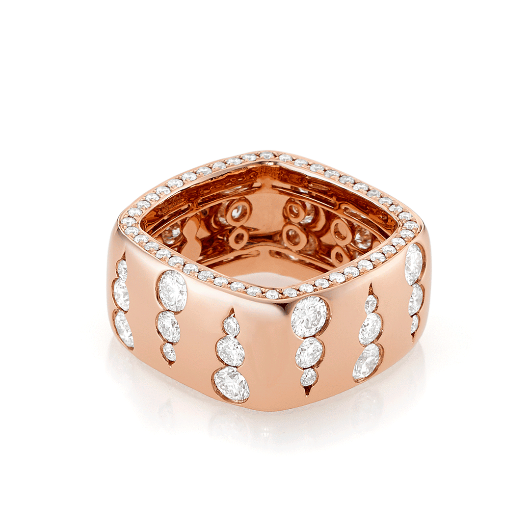 Mercer 18k Rose Gold and Diamond 3.27 Total Weight Wide Ring