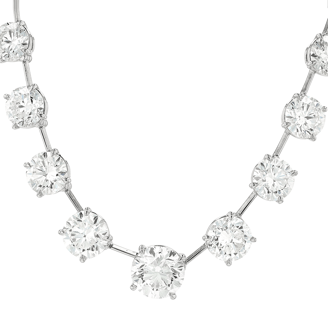 Hamilton Private Reserve Collection Platinum and Diamond Bar Set Necklace
