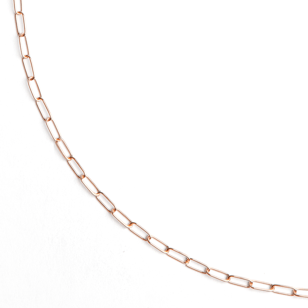 Hamilton Collection 14k Rose Recycled Gold Extra Small 2.2mm Long Link Chain 16 Inch Necklace