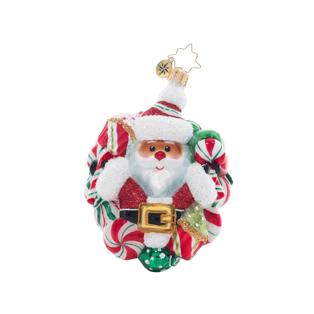 Christopher Radko Peppermint Dreams Santa  Ornament