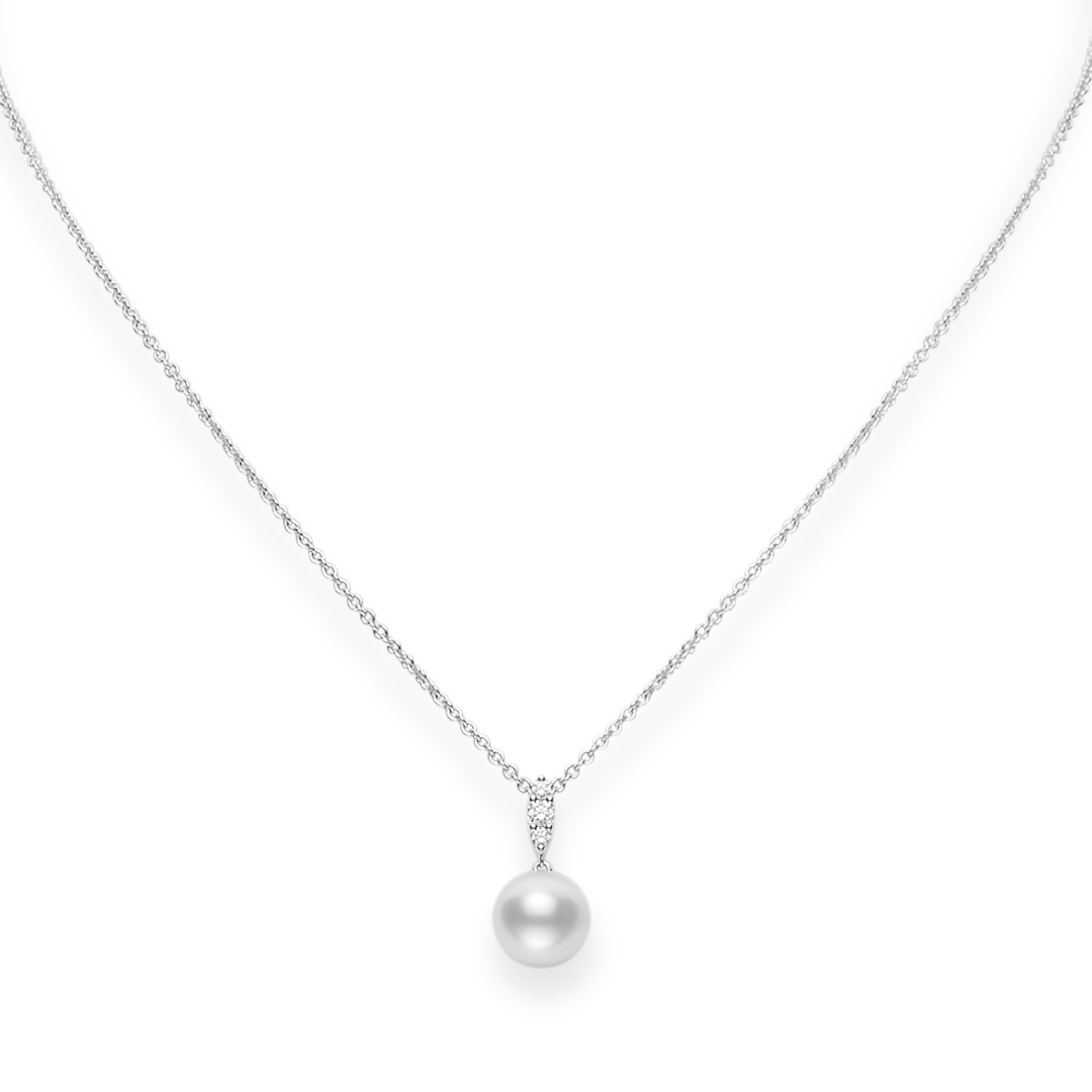 Mikimoto Morning Dew 18k White Gold South Sea Pendant