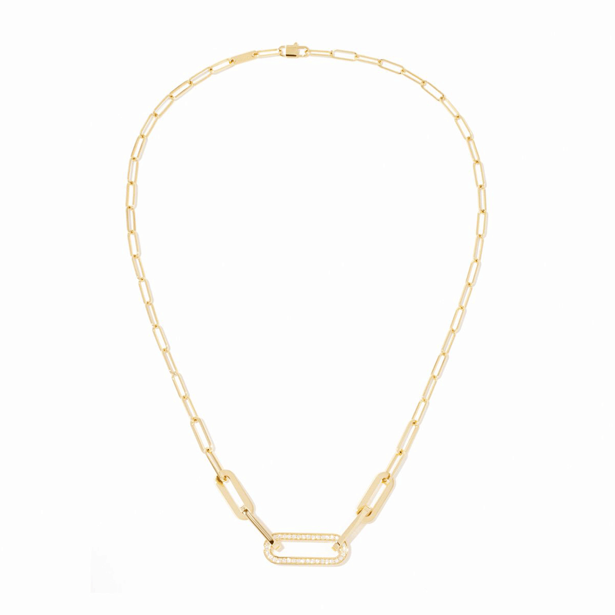 Dinh Van Maillon 18k Yellow Gold and Diamond L Necklace
