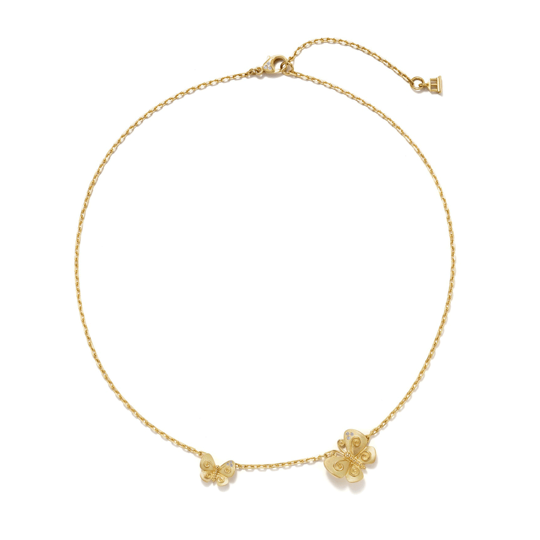 Temple St. Clair 18k Yellow Gold Golden Butterfly Necklace