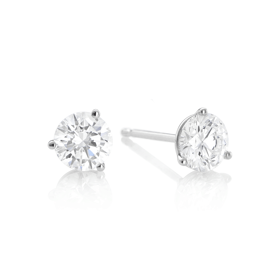 Signature Platinum and 3.50 Total Weight Diamond Studs