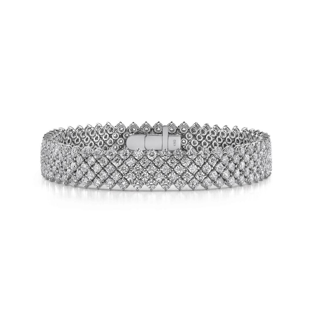 18k White Gold and 14.81 Total Weight Ribbon Bracelet