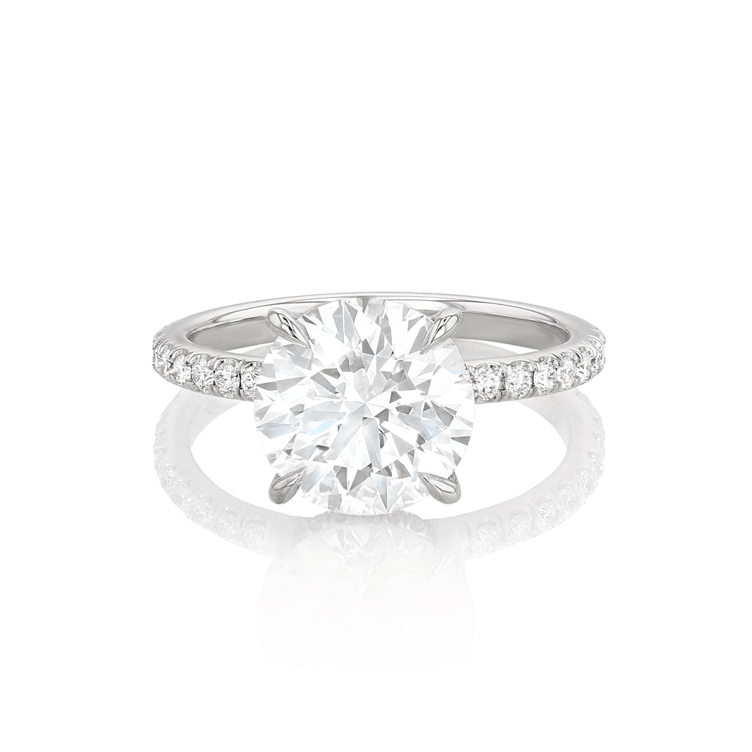 Hamilton Silhouette Collection 18k White Gold and 3.51 Total Weight Diamond Engagement Ring