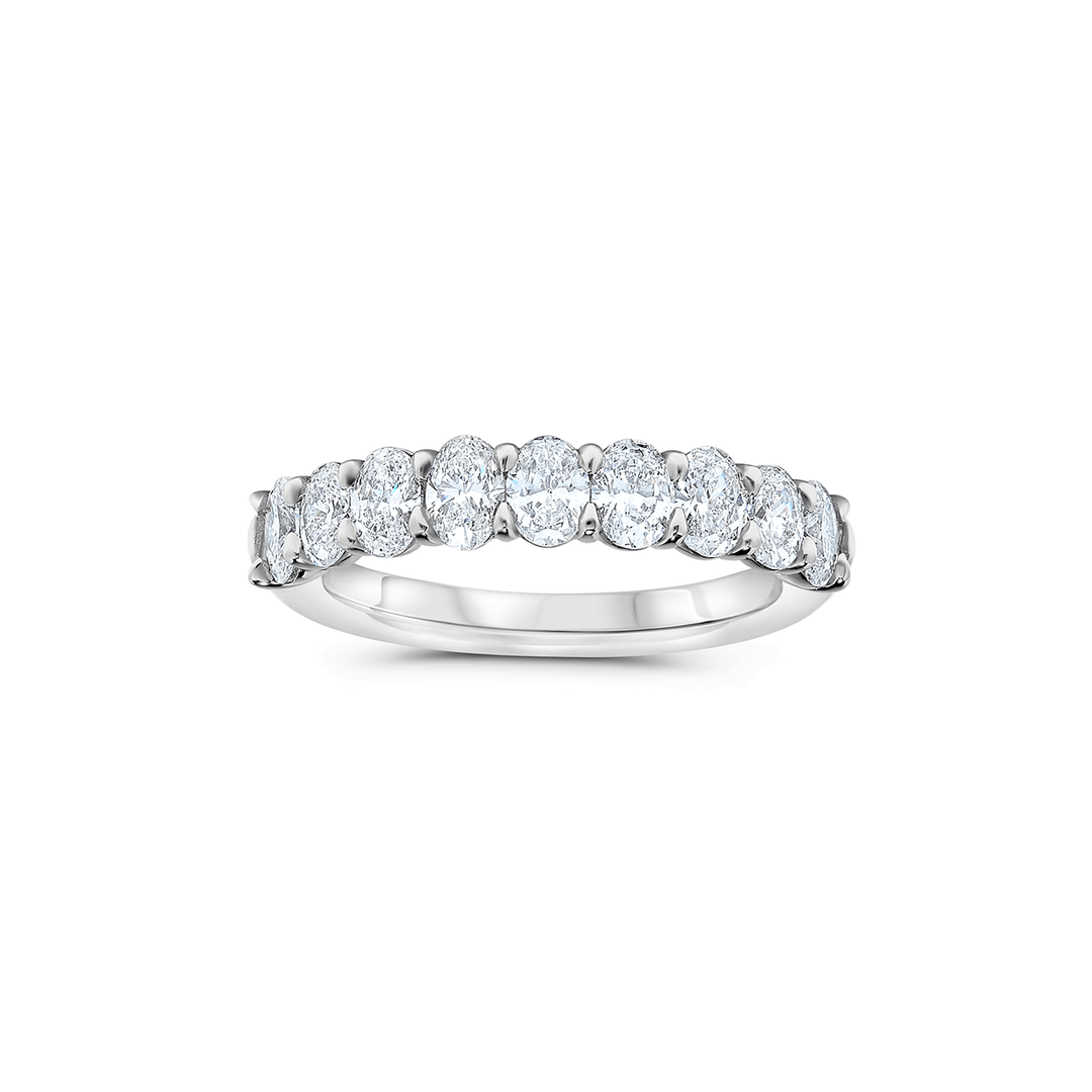 Platinum and 1.50 Total Weight Oval Diamond Band