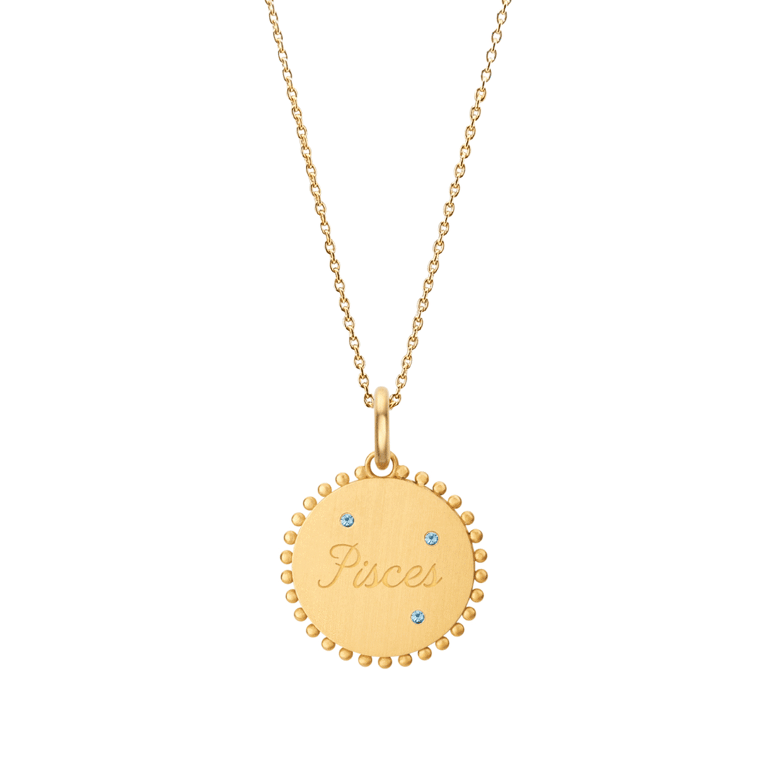 Rondel Jewelry 18k Yellow Gold Aquamarine Pieces Zodiac Charm