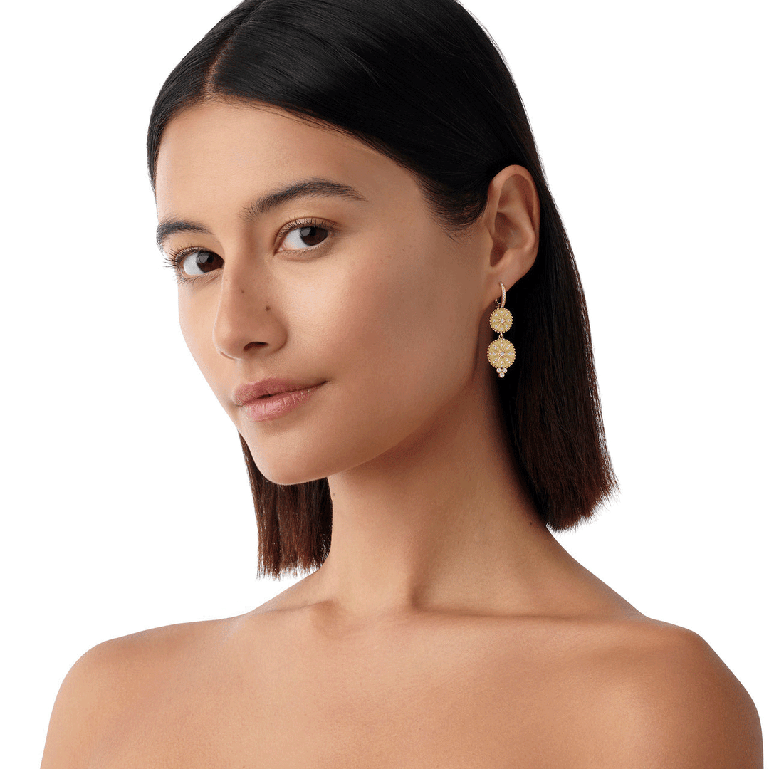 Temple St. Clair 18k Yellow Gold Star Drop Earrings