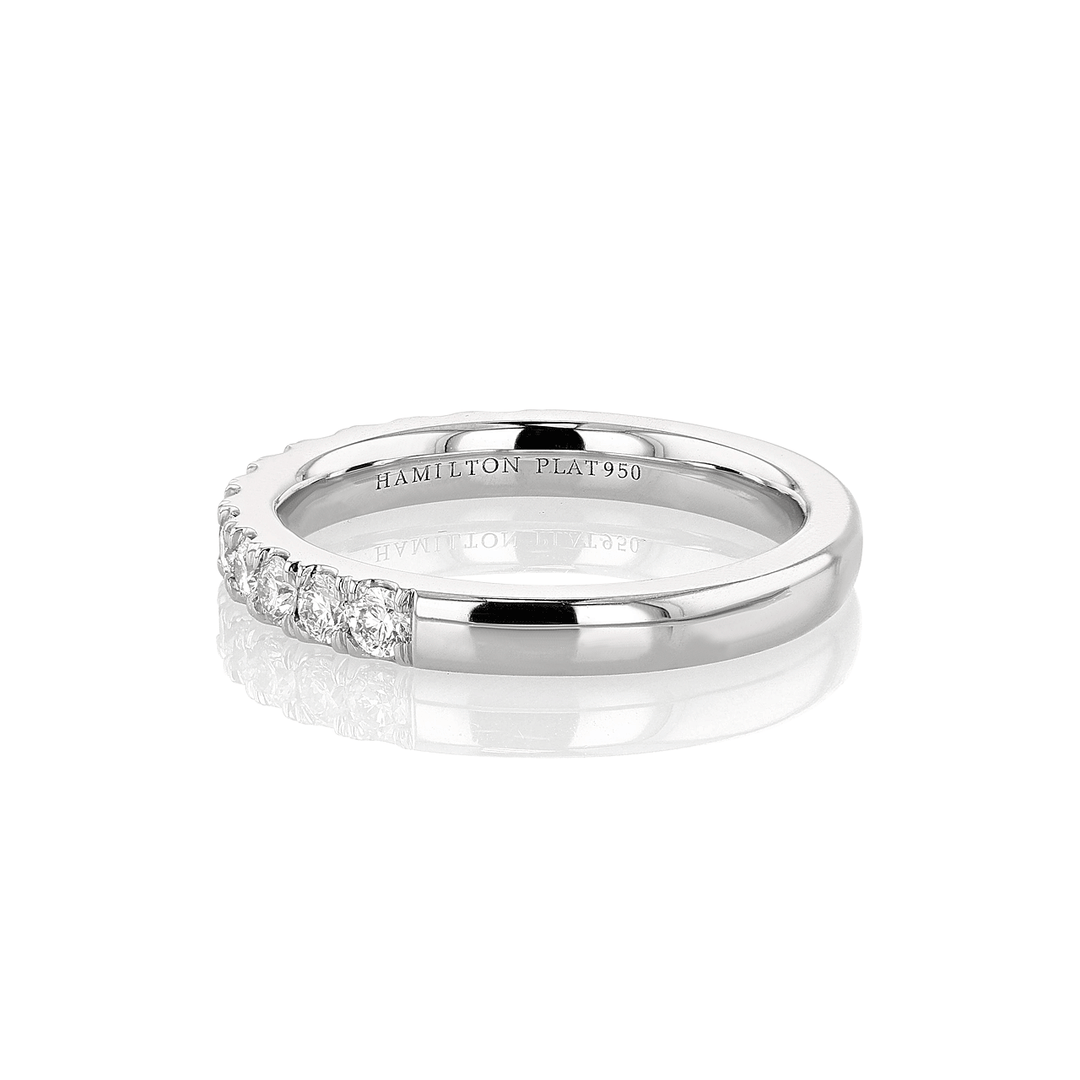 Lisette Platinum and .50 Total Weight Diamond Half Way Band