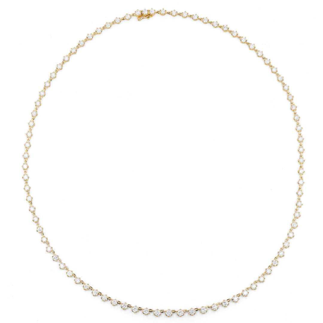 18k Yellow Gold and Diamond 5.00 Total Weight Line Necklace