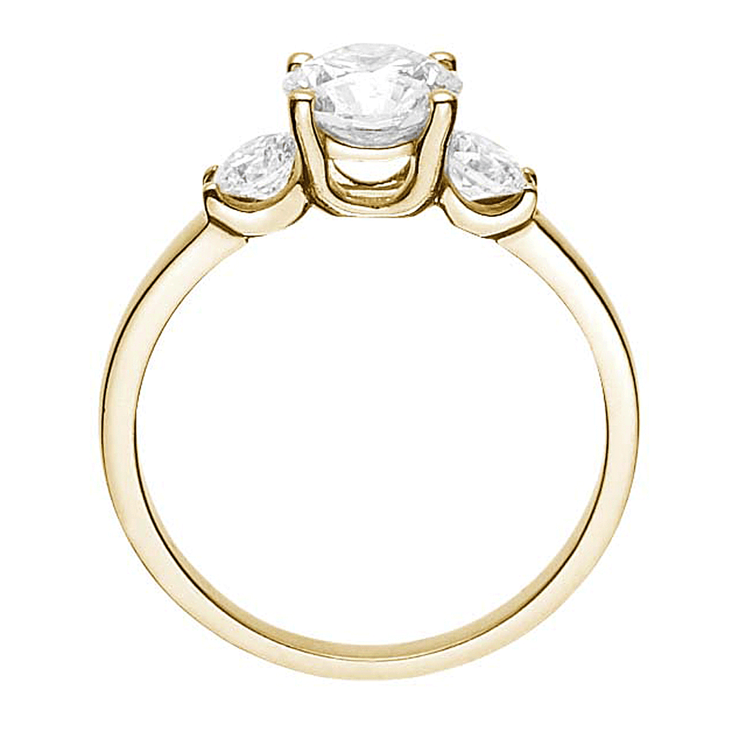 Hamilton Destiny 18k Yellow Gold Three Stone Diamond Engagement Mounting Ring