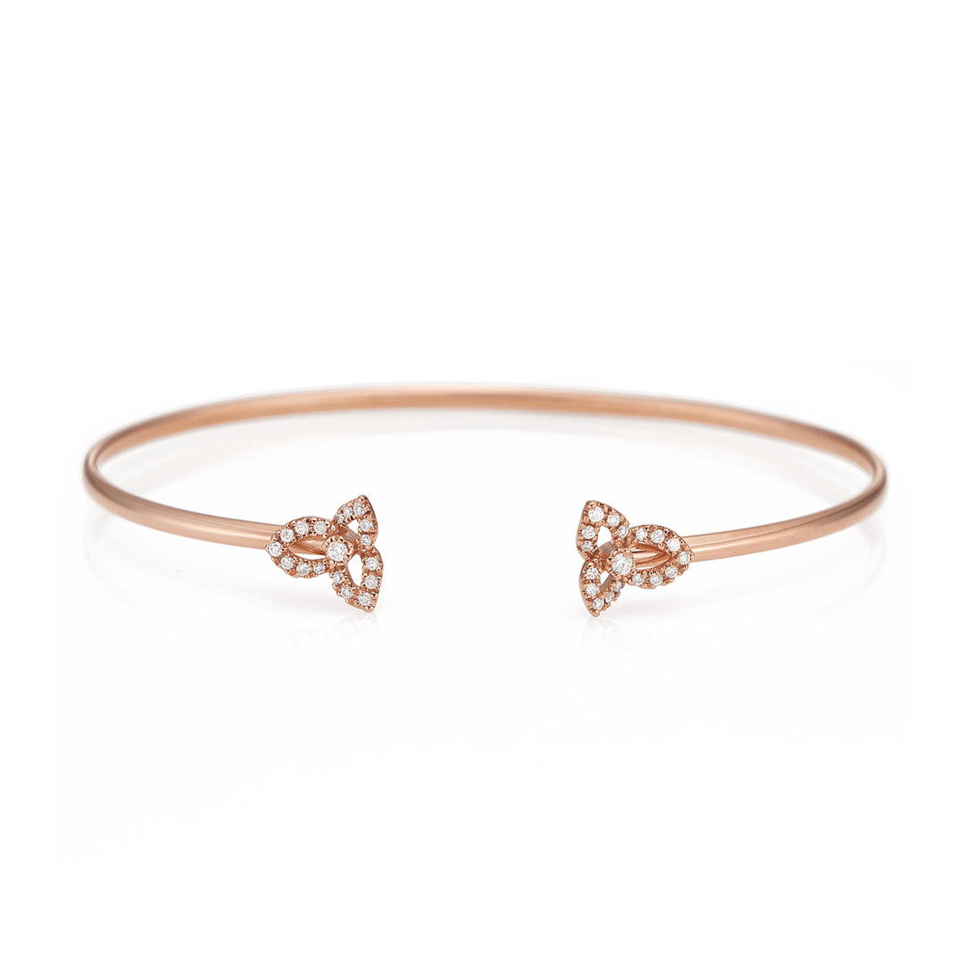 Fleur 18k Rose Gold and Diamond .15 Total Weight Bracelet