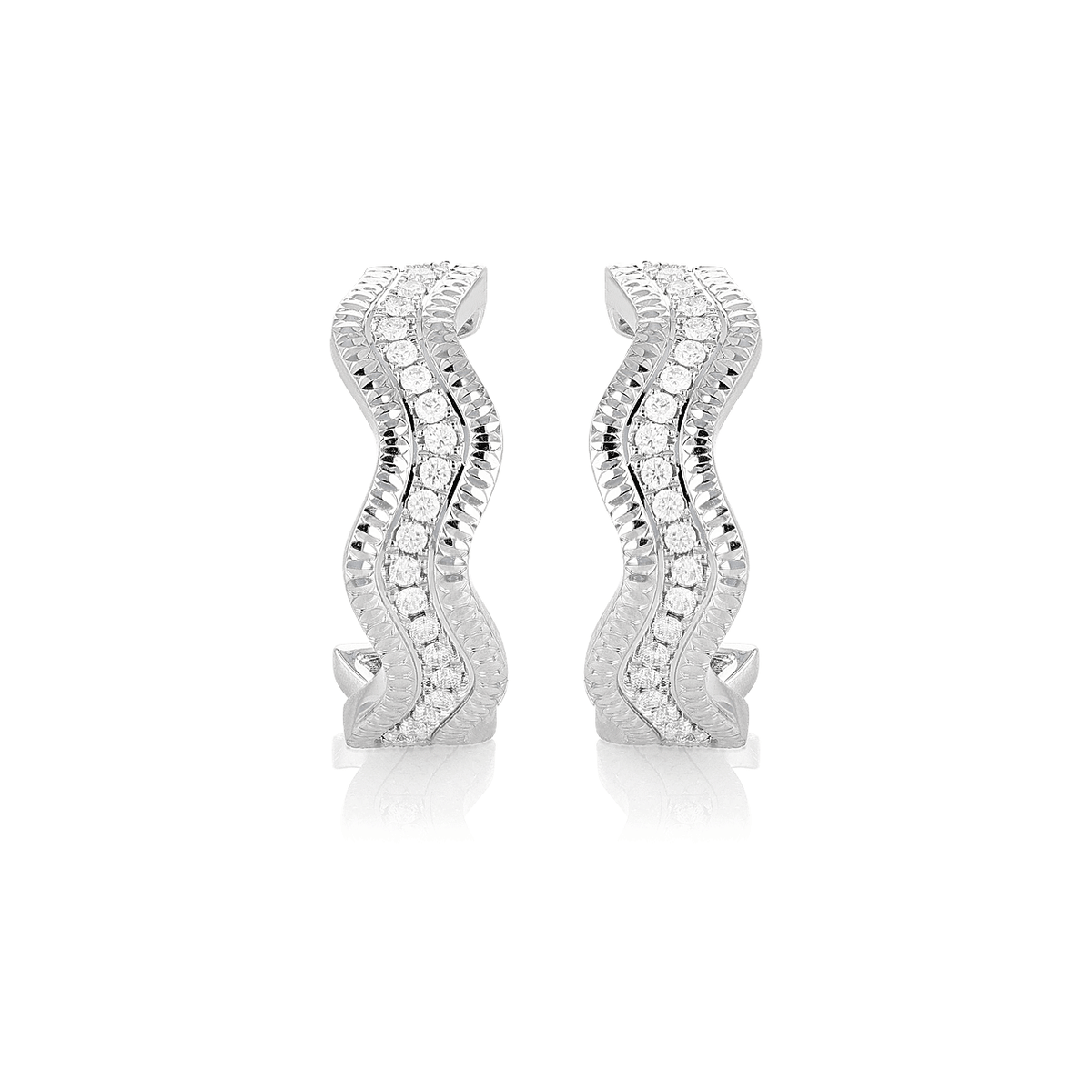 Regency 18k White Gold and .37 Total Weight Diamond Earrings