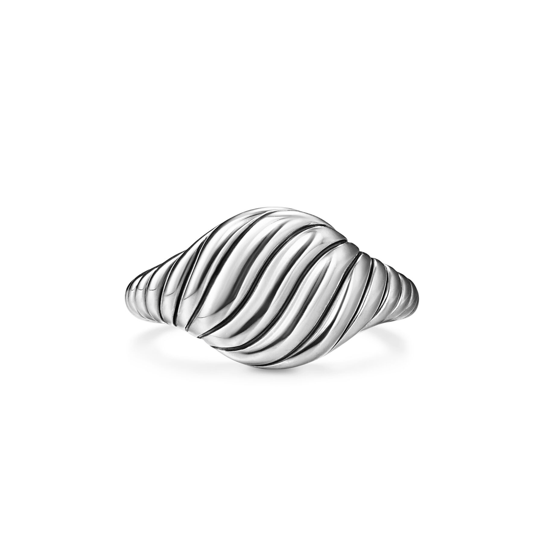 David Yurman Sculpted Cable Pinky Ring Sterling Silver, 10mm