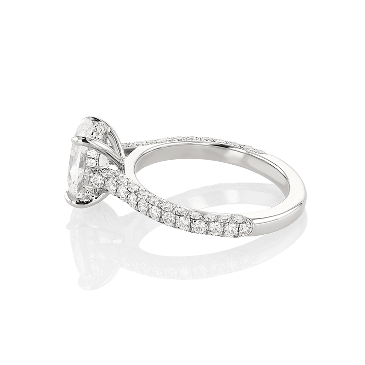 Olivia Platinum and Oval Diamond 2.01 Total Weight Engagement Ring