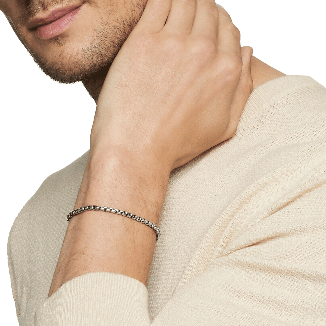David Yurman Box Chain Bracelet Sterling Silver, 3.6mm